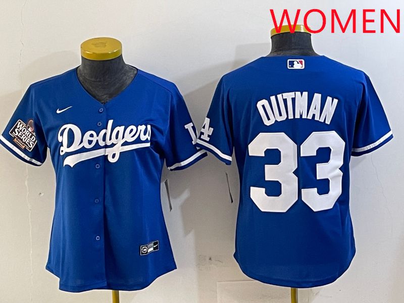 Women Los Angeles Dodgers #33 Outman Blue Game 2025 Nike MLB Jersey style 3->women mlb jersey->Women Jersey
